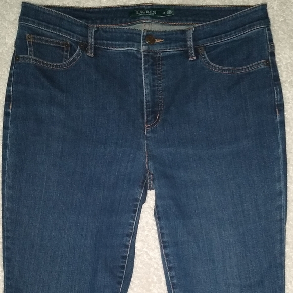 RALPH LAUREN L-RL MODERN STRAIGHT CURVY BLUE JEANS WOMEN'S SIZE 12 - Picture 2 of 5